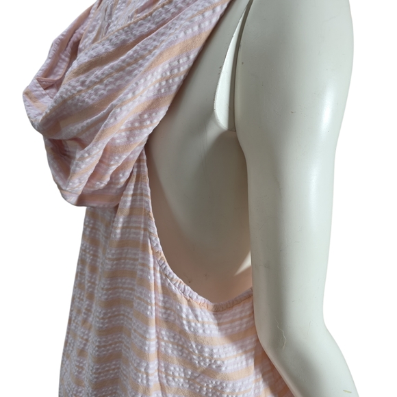 Free People Road Tripping Pink and Orange/Tan Oversized Midi Dress - Picture 3 of 10